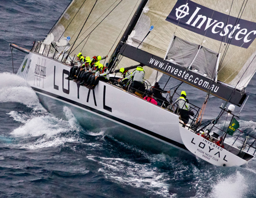 Sean Langman's crew pushing the boat hard into the South Easterly