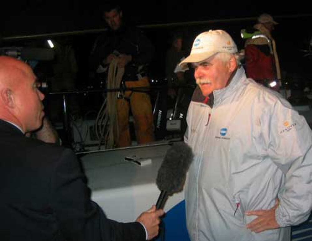 Stewart Thwaites greets the press