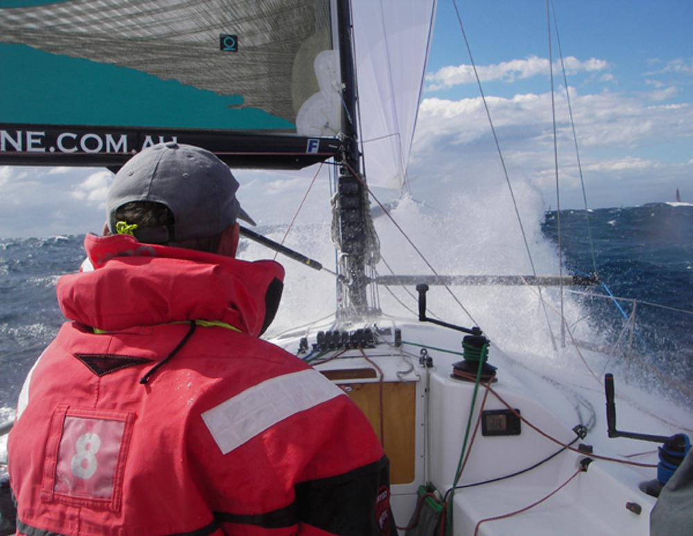 The crew of Quantum Racing enjoying a wild ride north in the Sydney Gold Coast