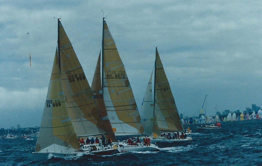 Ice Fire (NZL6752) between Maglieri Wines (SA999) & Ausmaid (B1) - 1994 SHYR - Peter Campbell CYCA Archive