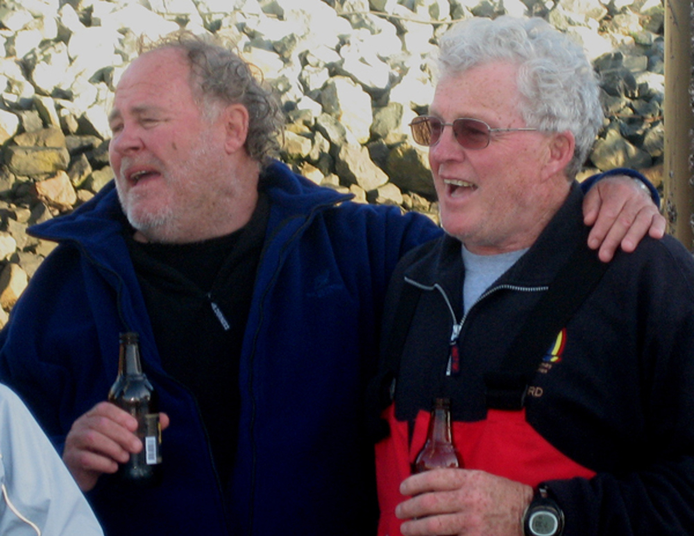 Alan Brierty and Roger Hickman following their line honours win in the Audi Sydney Mackay Yacht Race 2007