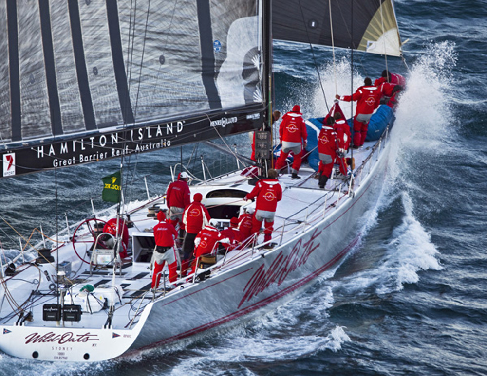 Bob Oatley's Wild Oats XI racing toward Hobart