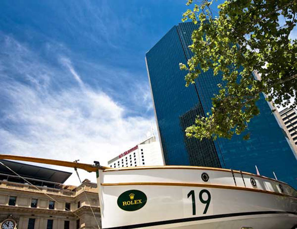Maluka of Kermandie rests outside Customs House Hotel in Sydney