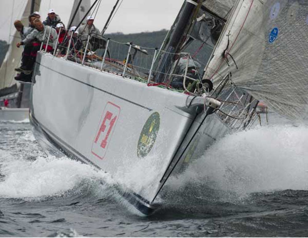 Neville Crichton's RP100 Alfa Romeo shortly after the start of the 65th Rolex Sydney Hobart