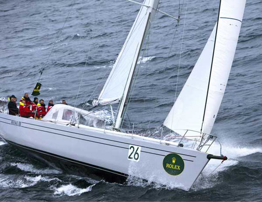 Helsal III, second Tasmanian boat to cross the line, skippered by Rob Fisher