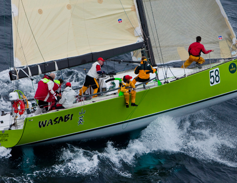 Wasabi soon after turning at the sea mark off Sydney Heads