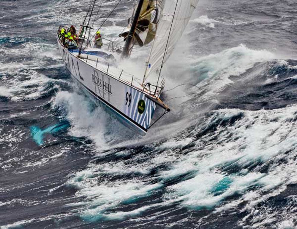 Investec LOYAL copping a pounding with an almost fully canted keel