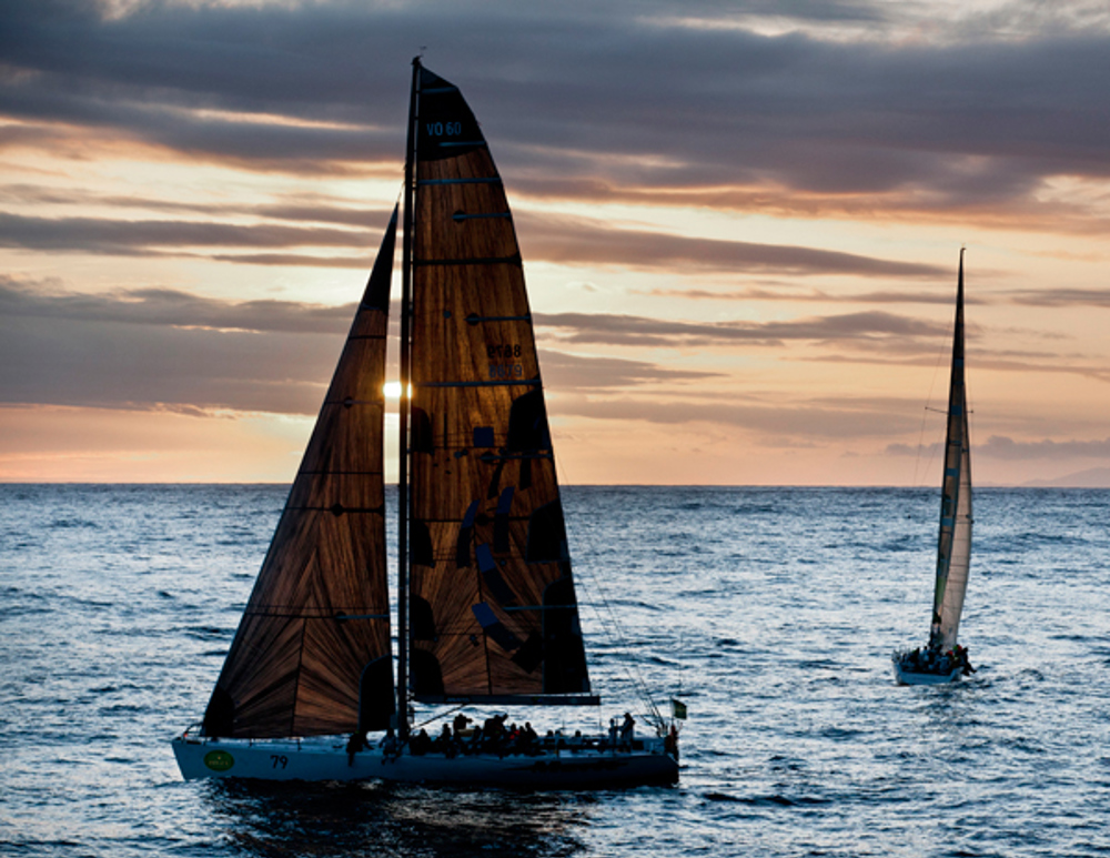 Leo Rodriguez's Volvo 60 Merit chasing after Optimus Prime - at 2 knots