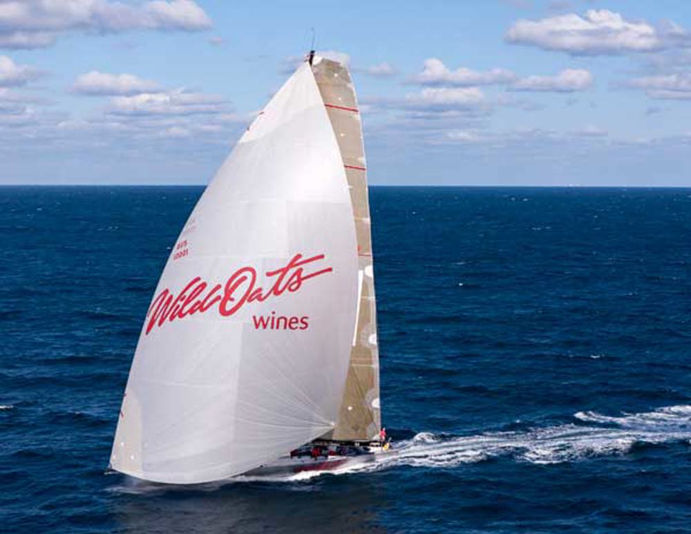 Wild Oats XI blistering along offshore, Audi Sydney Gold Coast Yacht Race 2012