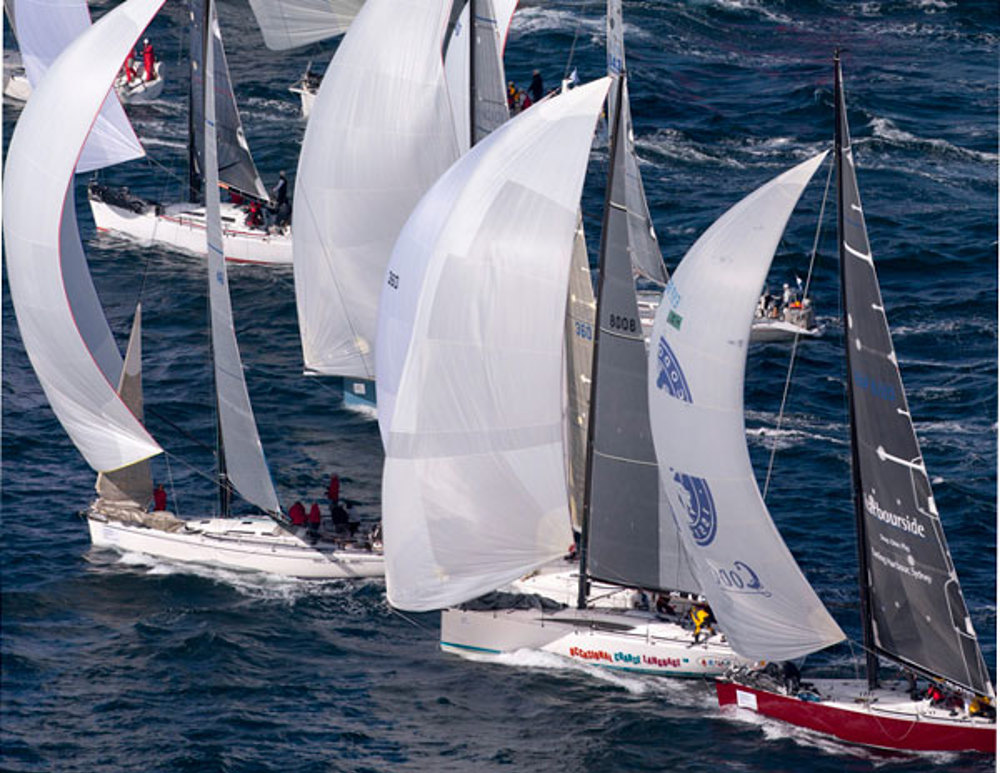Exile, Occasional Coarse Language Too and Duende making their way offshore, Audi Sydney Gold Coast Yacht Race 2012