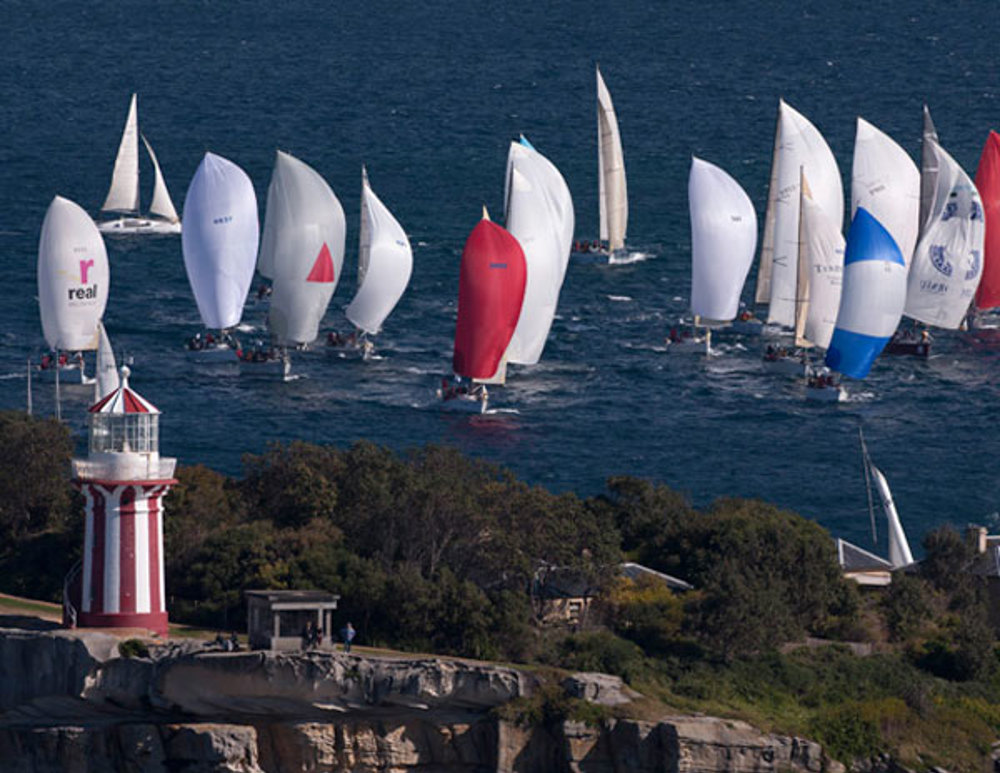 A view of the Audi Sydney Gold Coast Yacht Race 2012 fleet from South Head