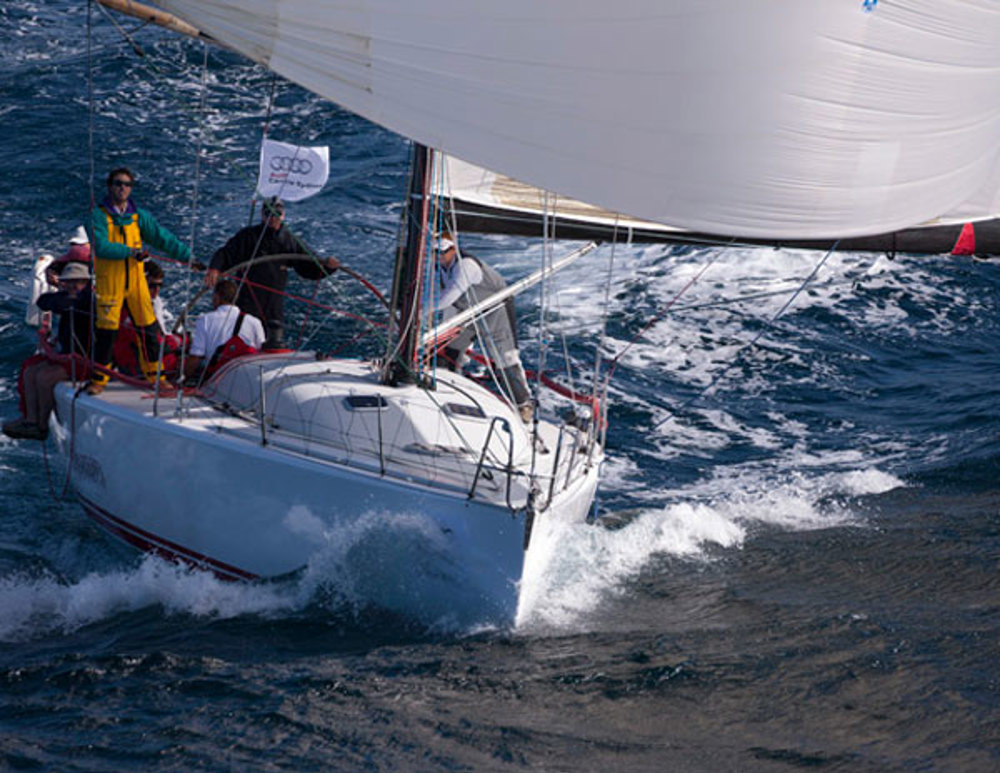 Pretty Woman, the Farr 45, owned by Richard Hudson, Michael Lockley and Russell Murphy. sailing under the burgee of the Royal Prince Alfred Yacht Club