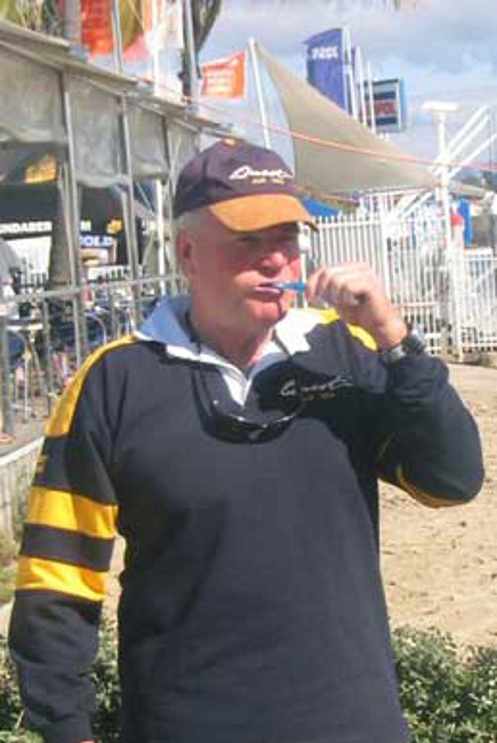 Overall IRC winner Bob Steel brushes up