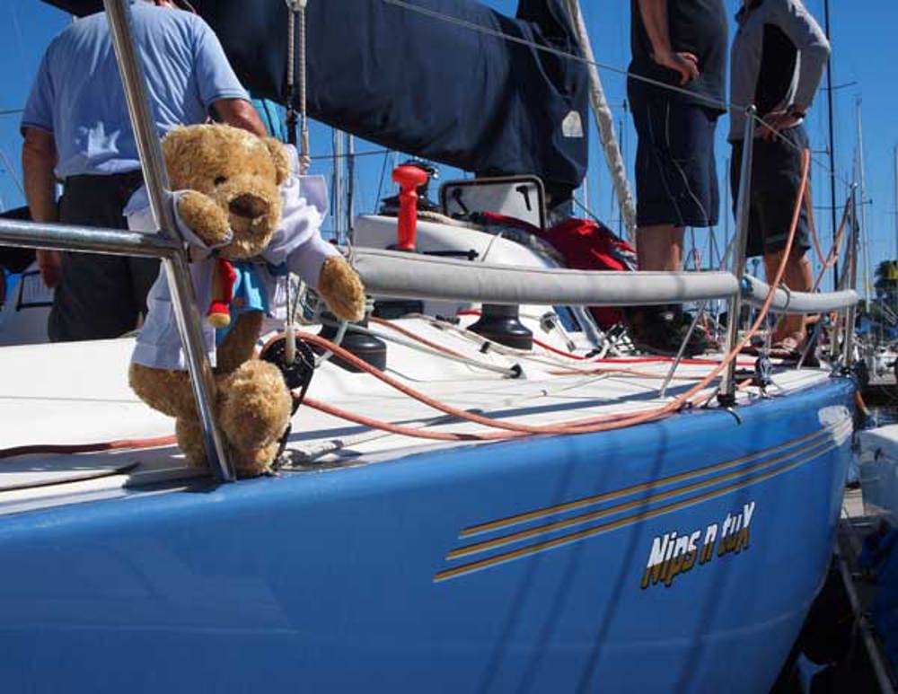 Dr Fredrick Bear, sailing on board Nips N Tux to raise money for Oncology Children's foundation