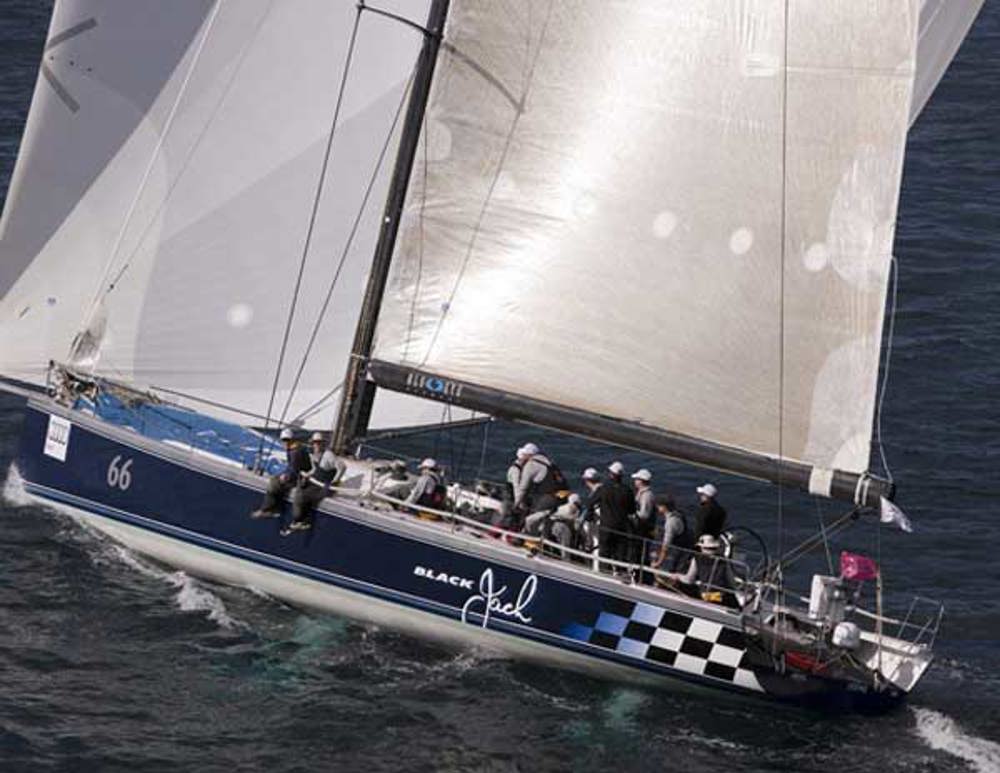Peter Harburg's RP 66 Black Jack after clearing Sydney Heads in the Audi Sydney Gold Coast Yacht Race