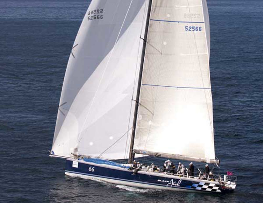 Peter Harburg's Black Jack currently leading the fleet of the 25th Audi Sydney Gold Coast Yacht Race