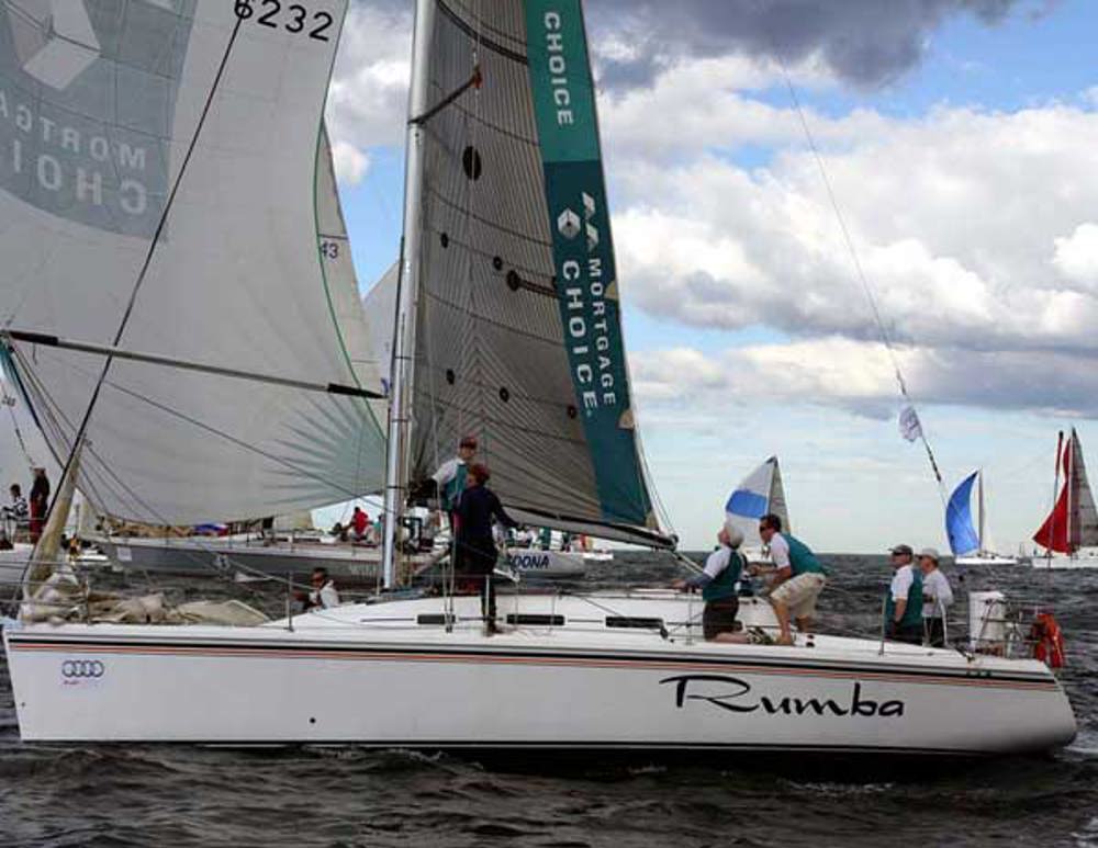 Kerry Burke and Robert Carr’s Northshore 370 Mortgage Choice Rumba finished second in PHS Division 2 in the Audi Sydney Gold Coast Yacht Race