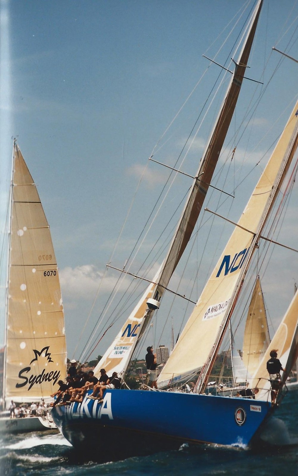 Sydney (6070) astern of Nokia - 1998 SHYR pre-start - CYCA Archive