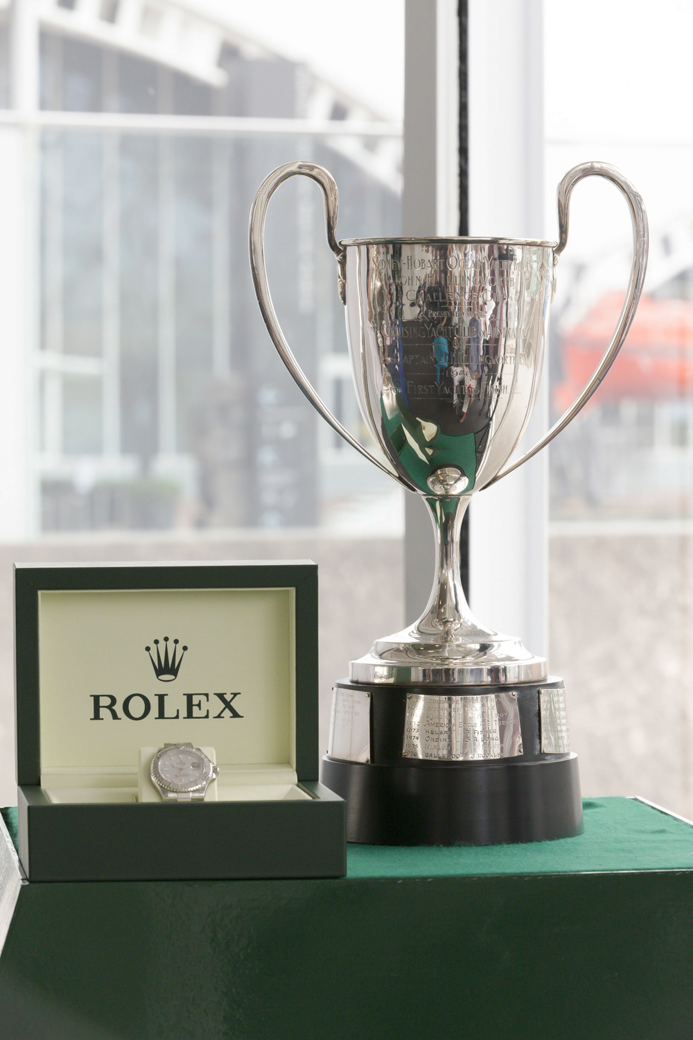Rolex Yacht Master Time Piece presented to the line honours winner and overall winner and Illingworth Trophy presented to the line honours winner