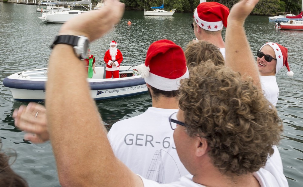 Santa visiting the Cruising Yacht Club Australia docks