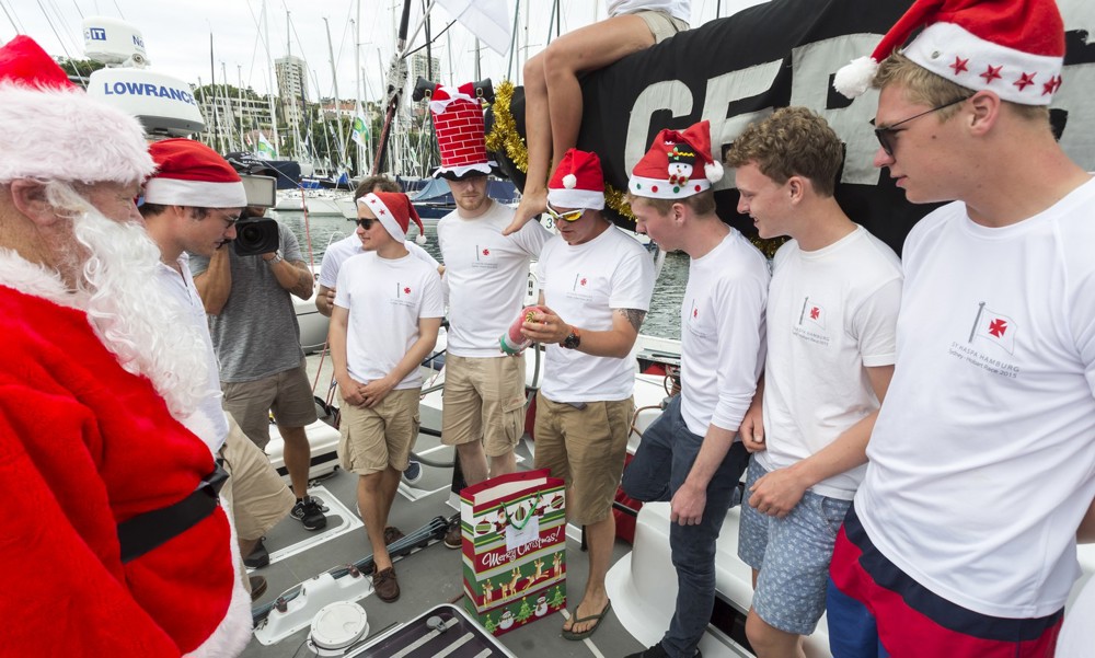 Santa visiting the Cruising Yacht Club Australia docks
