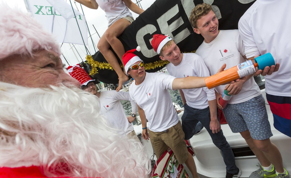 Santa visiting the Cruising Yacht Club Australia docks