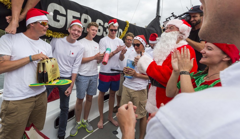 Santa visiting the Cruising Yacht Club Australia docks