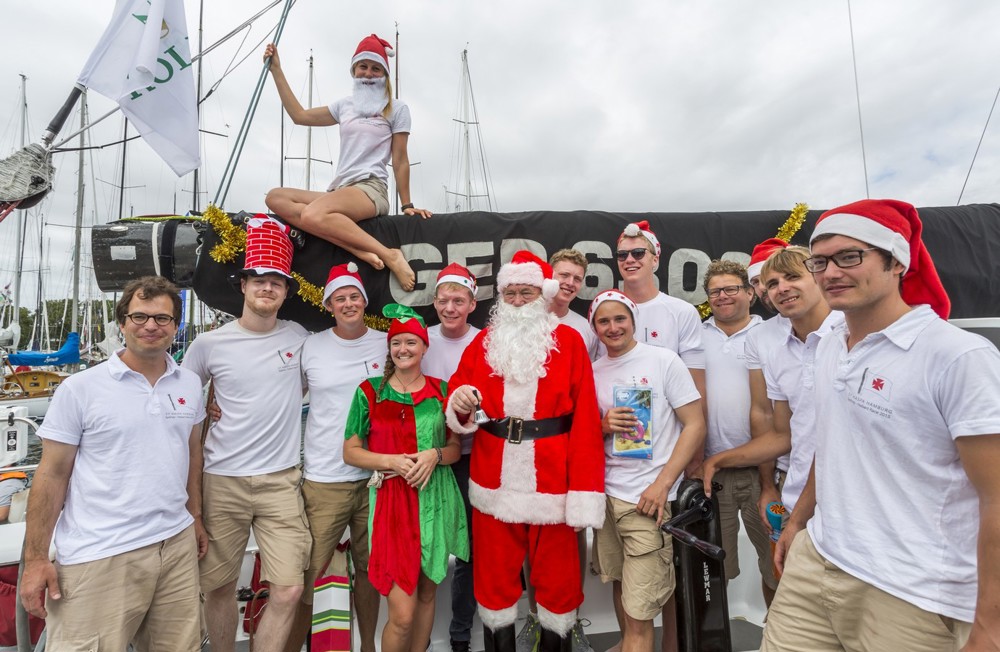 Santa visiting the Cruising Yacht Club Australia docks