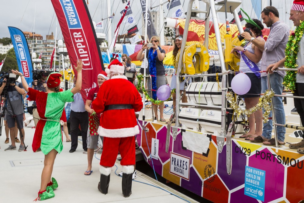 Santa visiting the Cruising Yacht Club Australia docks