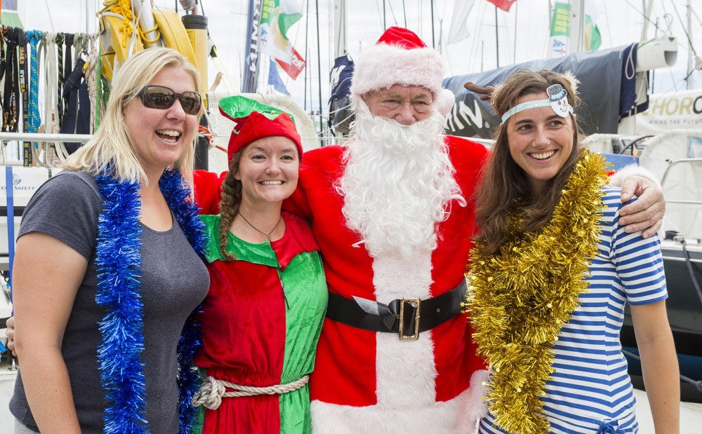 Santa visiting the Cruising Yacht Club Australia docks