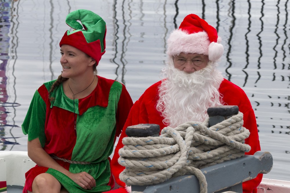 Santa visiting the Cruising Yacht Club Australia docks