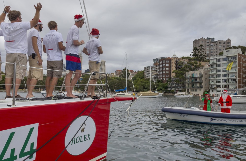 Santa visiting the Cruising Yacht Club Australia docks