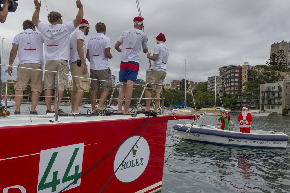Santa visiting the Cruising Yacht Club Australia docks