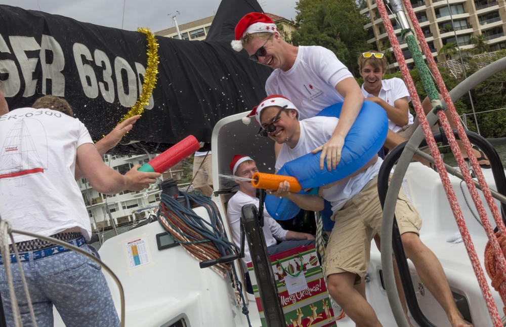 Santa visiting the Cruising Yacht Club Australia docks