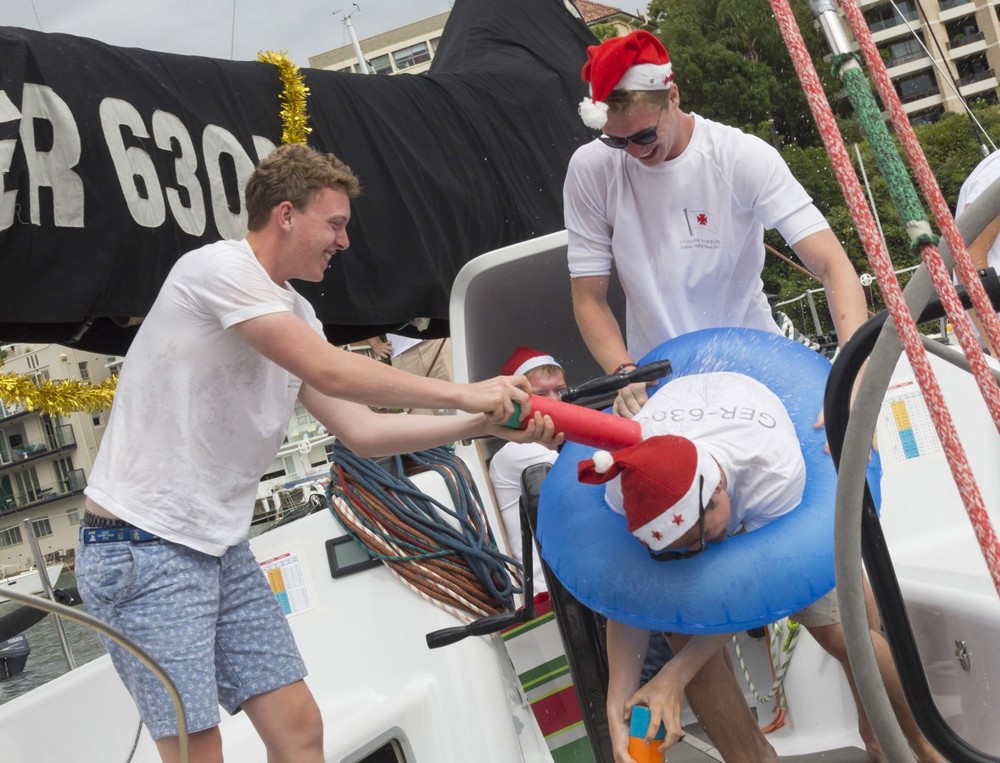 Santa visiting the Cruising Yacht Club Australia docks
