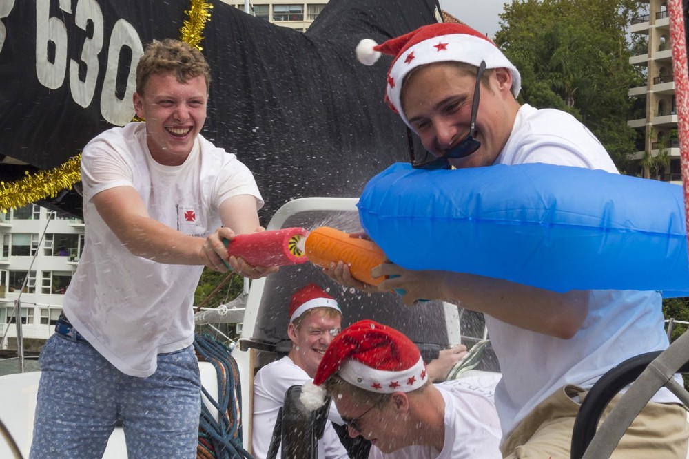 Santa visiting the Cruising Yacht Club Australia docks