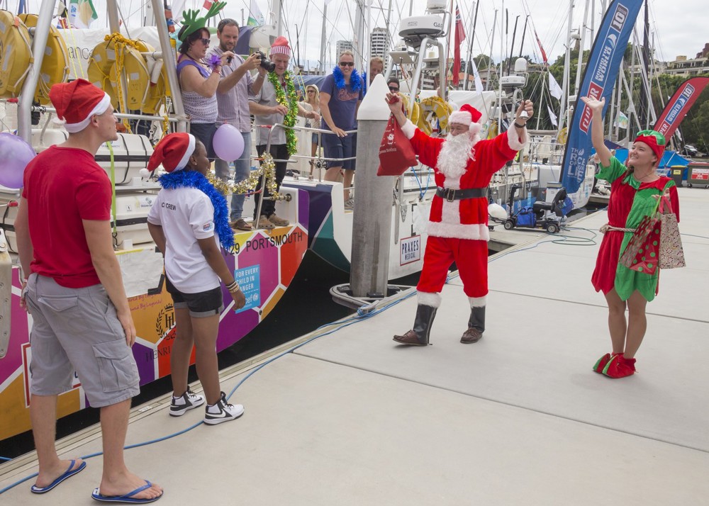 Santa visiting the Cruising Yacht Club Australia docks