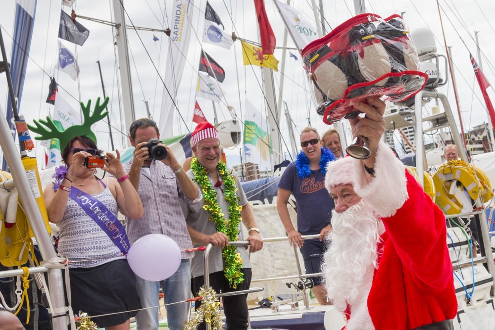 Santa visiting the Cruising Yacht Club Australia docks