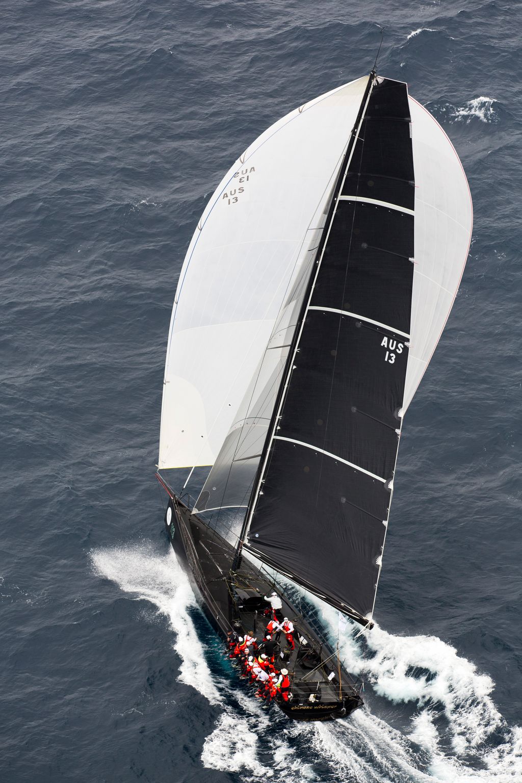 Chinese Whisper leaving Sydney Harbour during the start of the 2015 Rolex Sydney Hobart.