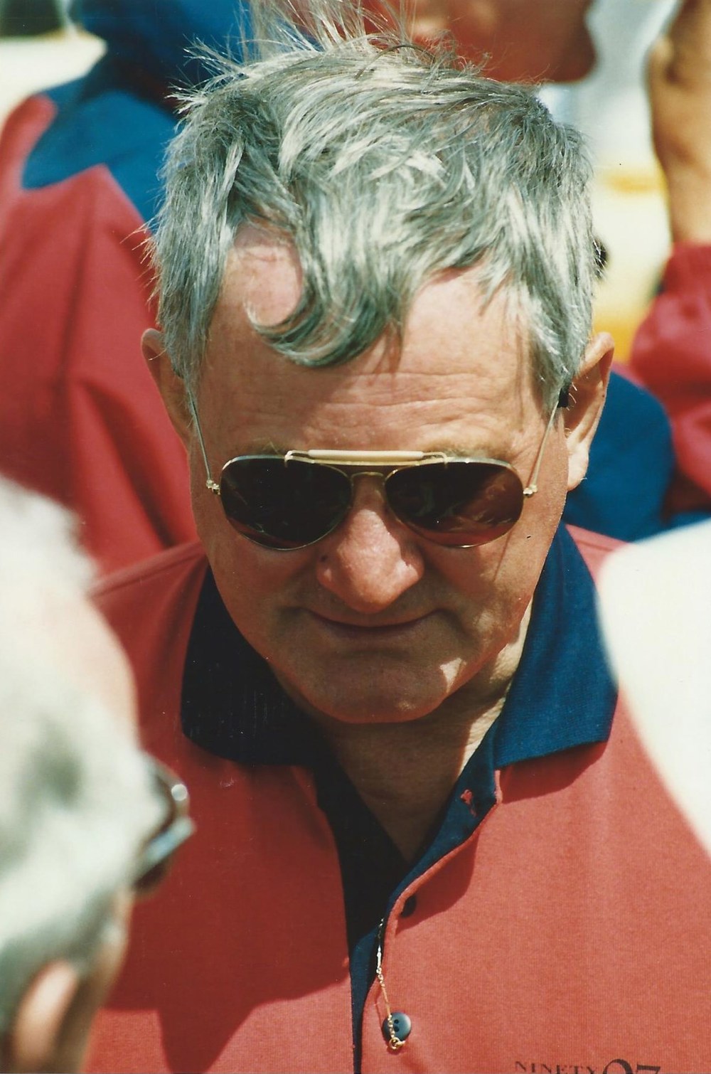 Andrew Strachan, owner 97 with media - 1993 SHYR line honours winner - Photo Peter Campbell - CYCA Archives
