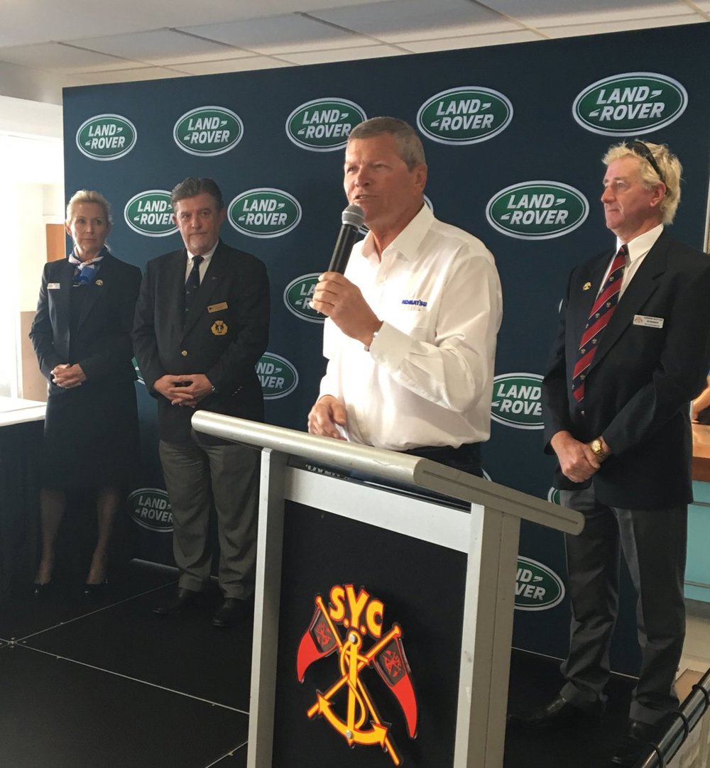 Komatsu Azzurro skipper Share Kearns receiving the trophy for 1st Overall on IRC