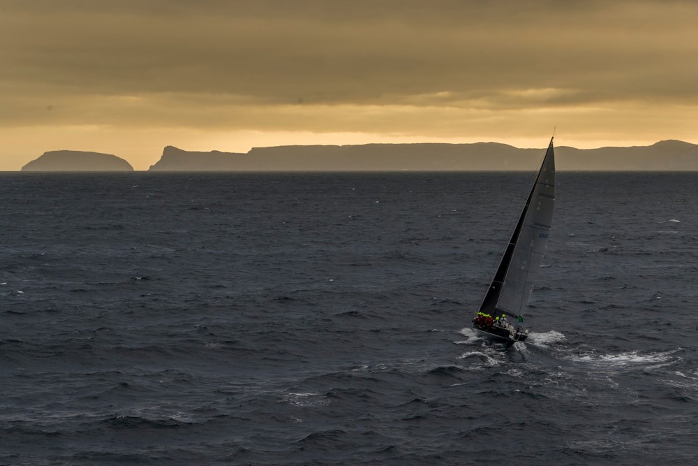 St Jude approaching Tasman Island at sunset