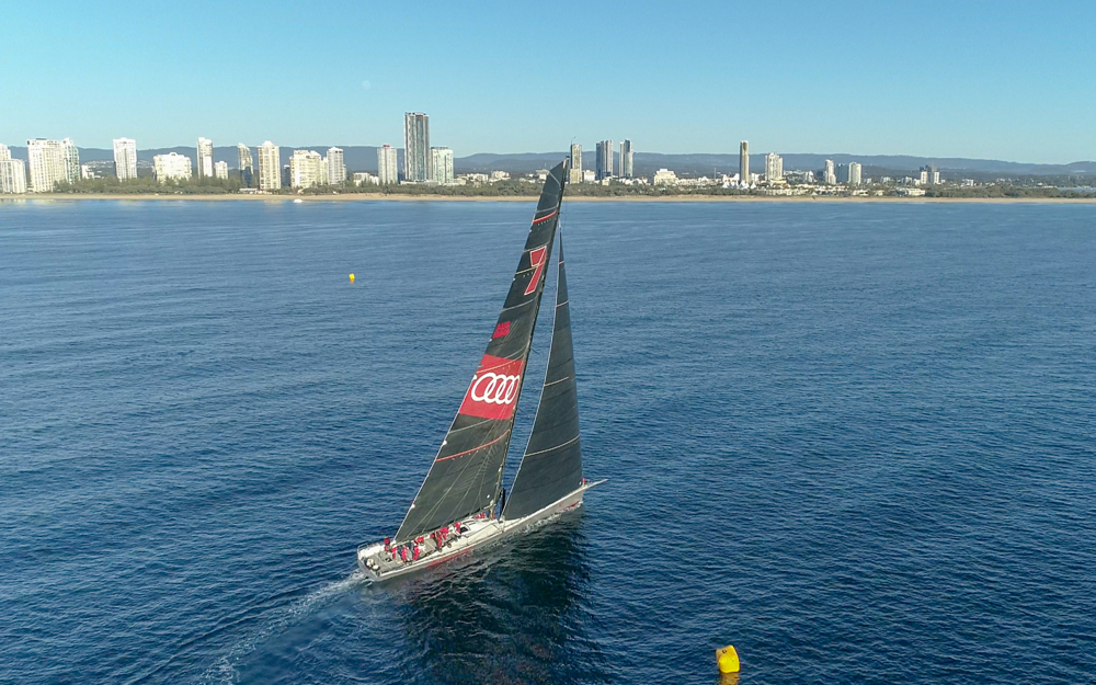 Wild Oats XI crosses the line - credit Michael Jennings Creative
