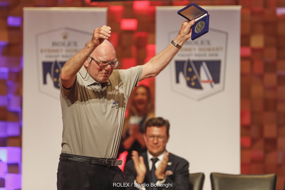 CYCA Past Commodore Bill Ratcliff, after receiving the medallion for an extraordinary 50 Sydney Hobart Yacht Races