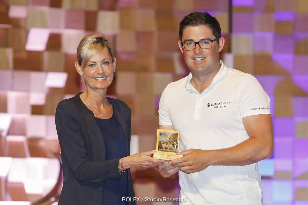 The Honourable Elise Archer MP presented the trophy for 3rd in ORCi Division 4 to Matthew Pilkington and Rob Gourlay’s Black Sheep