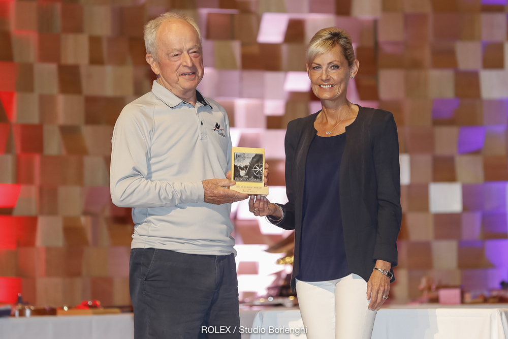 The Honourable Elise Archer MP presenting the trophy for 2nd in IRC Division 4 to Papillon, owned by Phil Molony