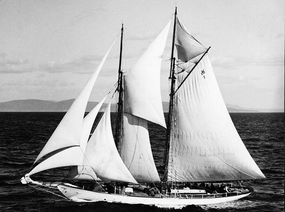 Mistral, owned by Firz. She is the same yacht, known as Mistral until around 1950. Mistral II on the navigators log Tuesday 26 December 1950, same owner Fitz Evans. She was CYC1 in 1945 skipper Rudy Rasmussin, and 1946 when Norman O Hudson was the skipper, before the dog house was put on around 1947 skipper Frank Barlow CYC59, both are correct.