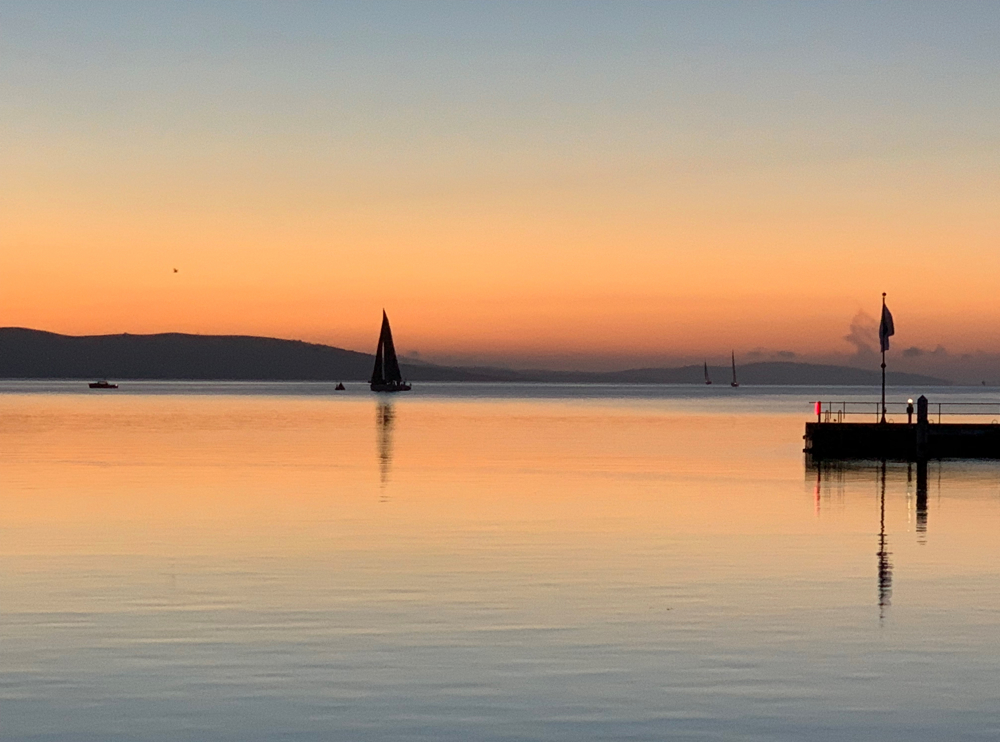 Early morning on the River Derwent - Navy One finishing her 75th Rolex Sydney Hobart
