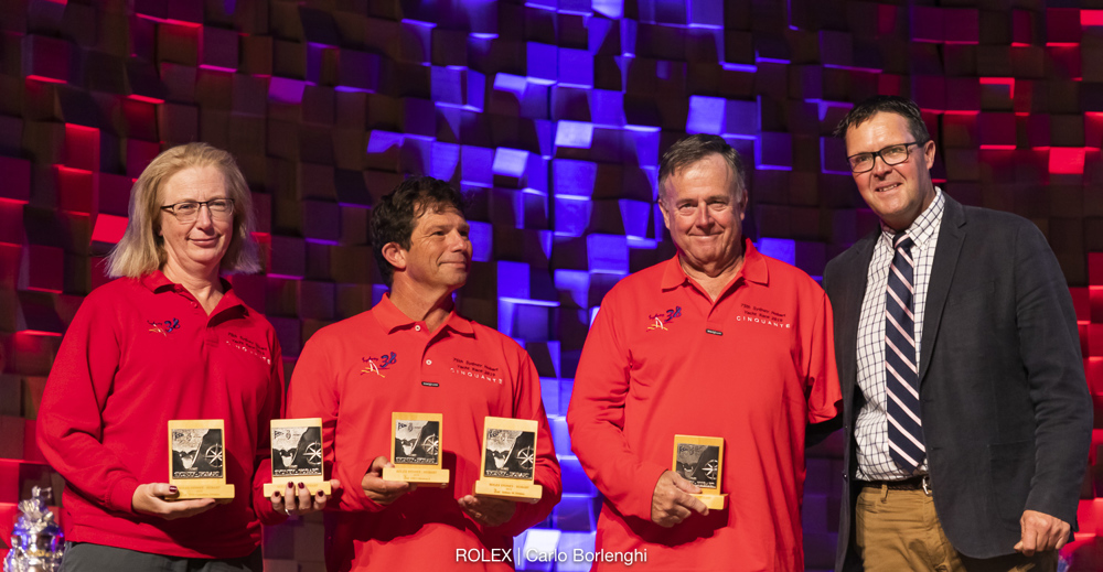 Cinquante - 3rd IRC Division 5, 3rd ORCi Division 4, 2nd Corinthian IRC, 2nd Corinthian PHS, 2nd Sydney 38 One Design.  With Tasports General Manager.