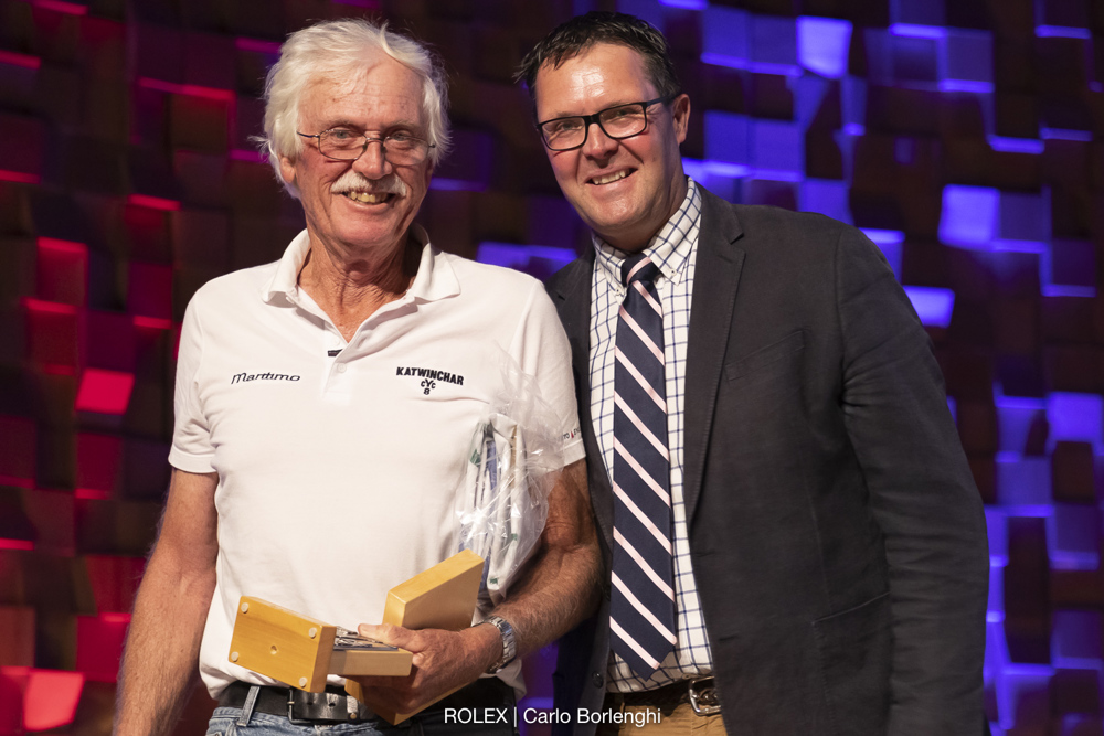 Kendall Barry-Cotter - Katwinchar - 2nd IRC Division 7, 1st Grand Veterans, 3rd Veterans.  With Tasports General Manager.